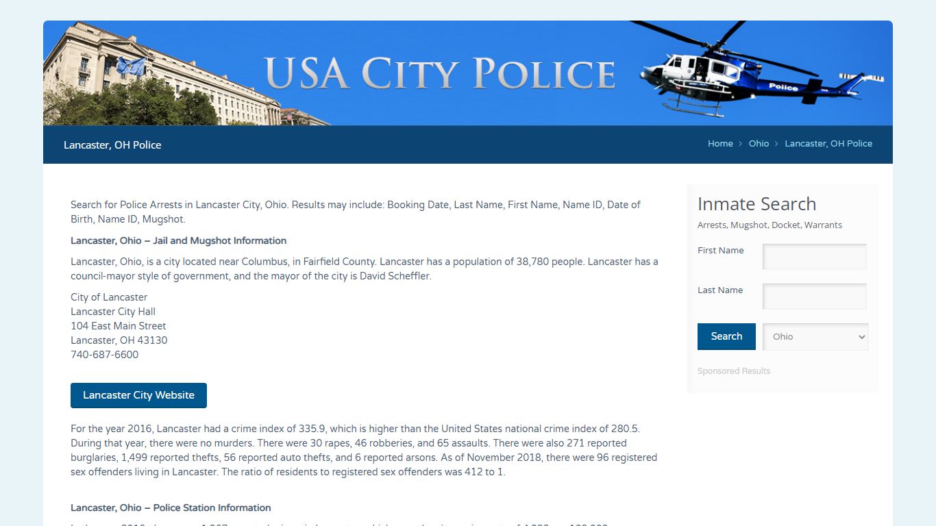 Lancaster, OH Police | Jail Records